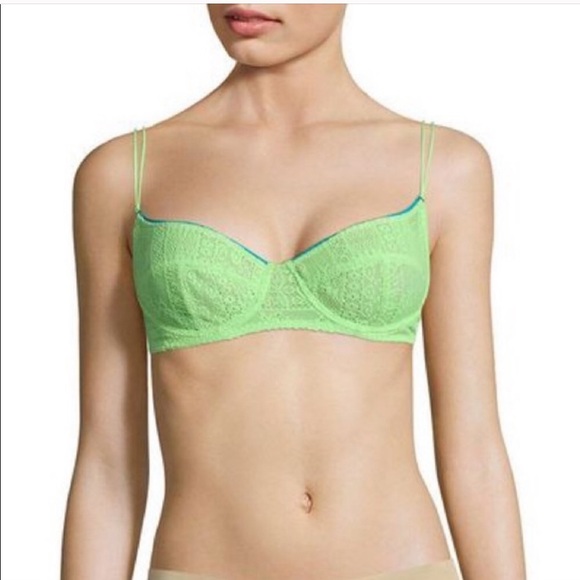 Free People Other - Free people “Cheeky Lace Bra” lime green underwire